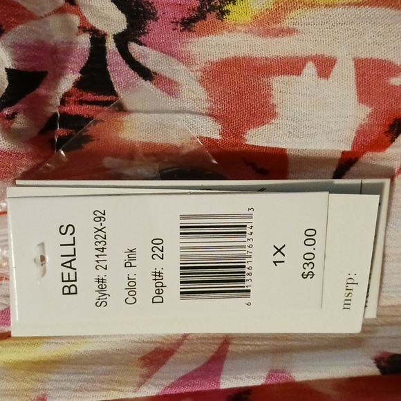 Plus water lily summer dress in pink 1x - Picture 7 of 7